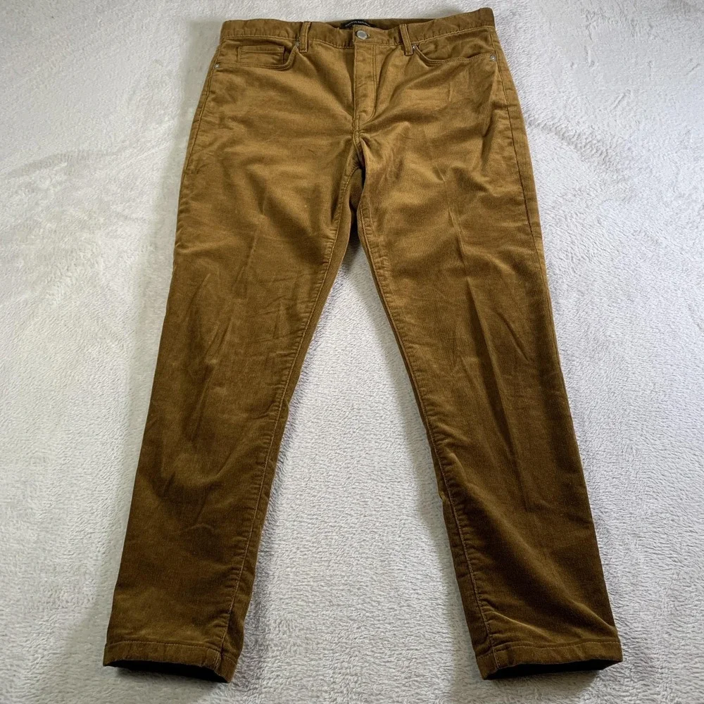 Banana‎ Republic Pants Mens 32x28 Brown Corduroy Relaxed 5 Pocket Stretch Casual